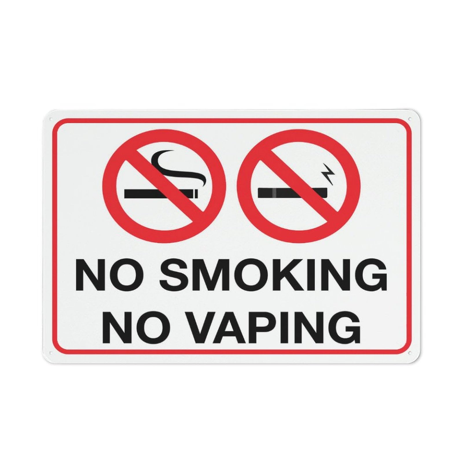 peiyeety No Smoking No Vaping Sign Metal Signs 12X8 Inch Rust Free Aluminum,Uv Ink Printing,Durable/Weatherproof Outdoor for Home
