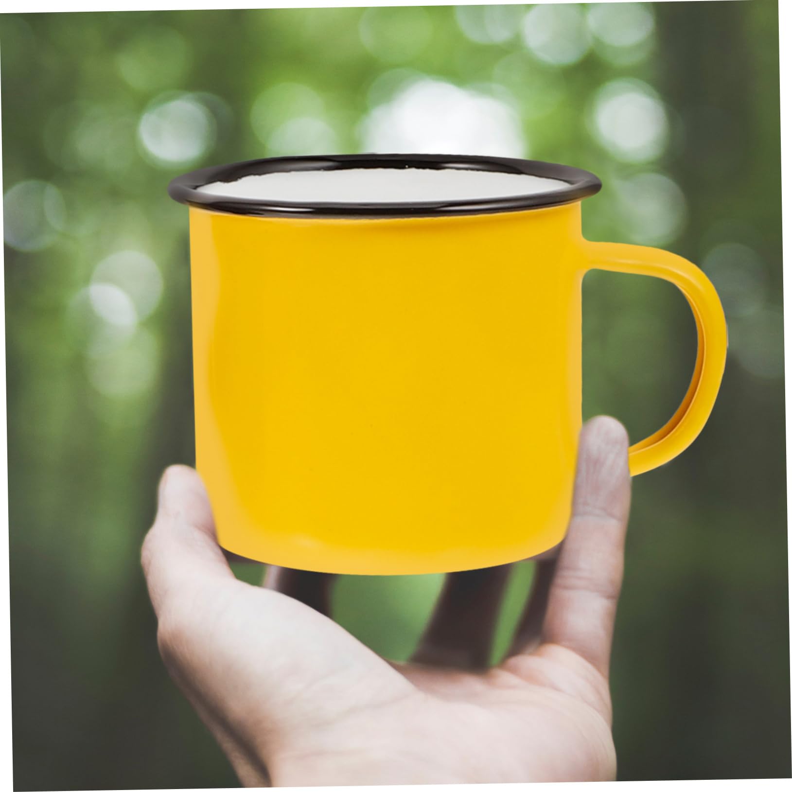 Yardwe Juego de 4 Tazas de Esmalte Clásicas para Café y Agua, Capacidad 350ml, Diseño Práctico y Fácil Limpieza, Adecuado para Camping y Uso Diario