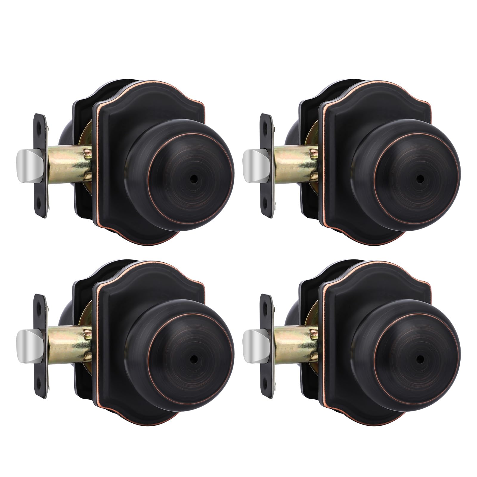 Photo 1 of Goldenwarm Oil Rubbed Bronze Privacy Door Knobs (4 Pack)