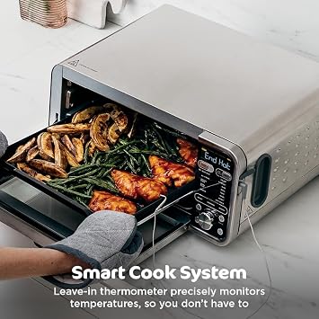 Ninja, Toaster Oven, Air Fryer, Thermometer, Toaster Oven Air Fryer Combo, Stainless Steel, Quick meals, Fries, Frozen Food, Air Fry, Dehydrate, Reheat, 13-in-1,Less Oil, Flip Away Oven, Foodi, SP351