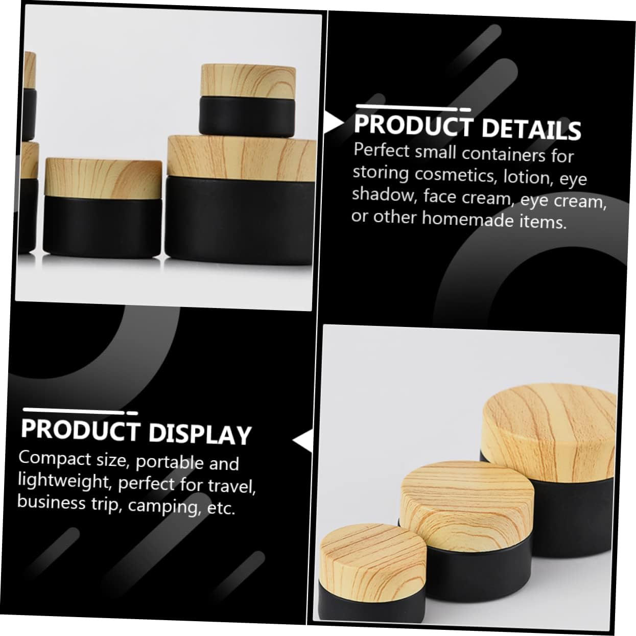 4pcs Small Glass Cream Jars Leak Cosmetic Containers for Travel Lotions Face Creams and Diy Essentials