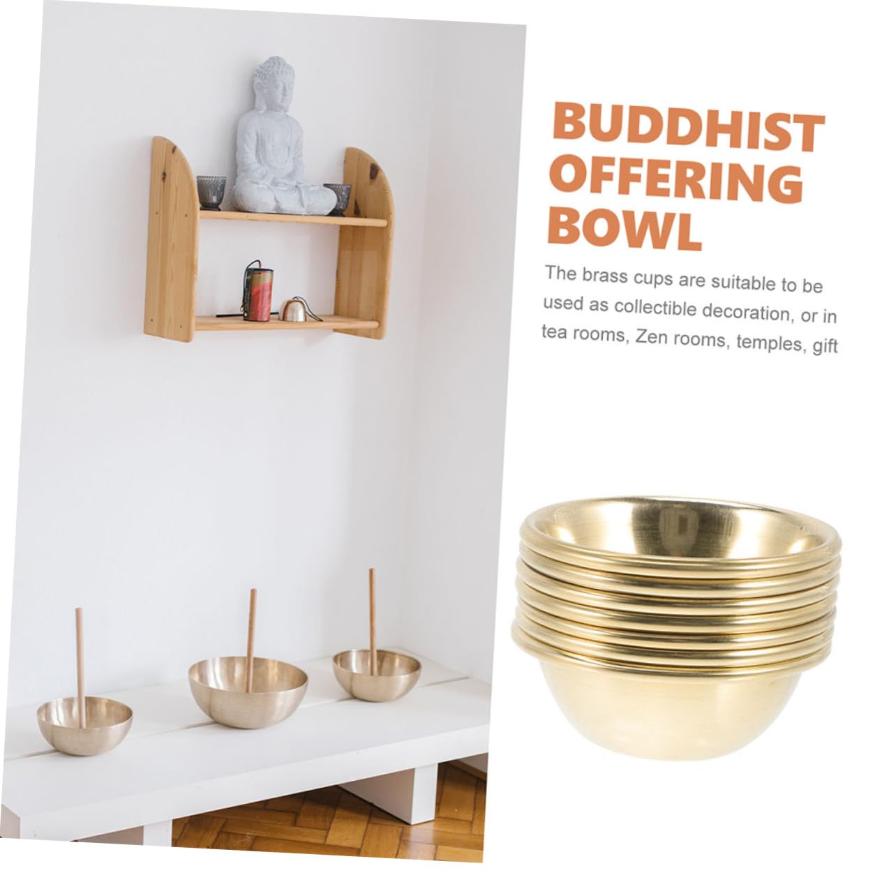 7 Stück Messing Schalen für Buddha Opfer und Tempelrituale