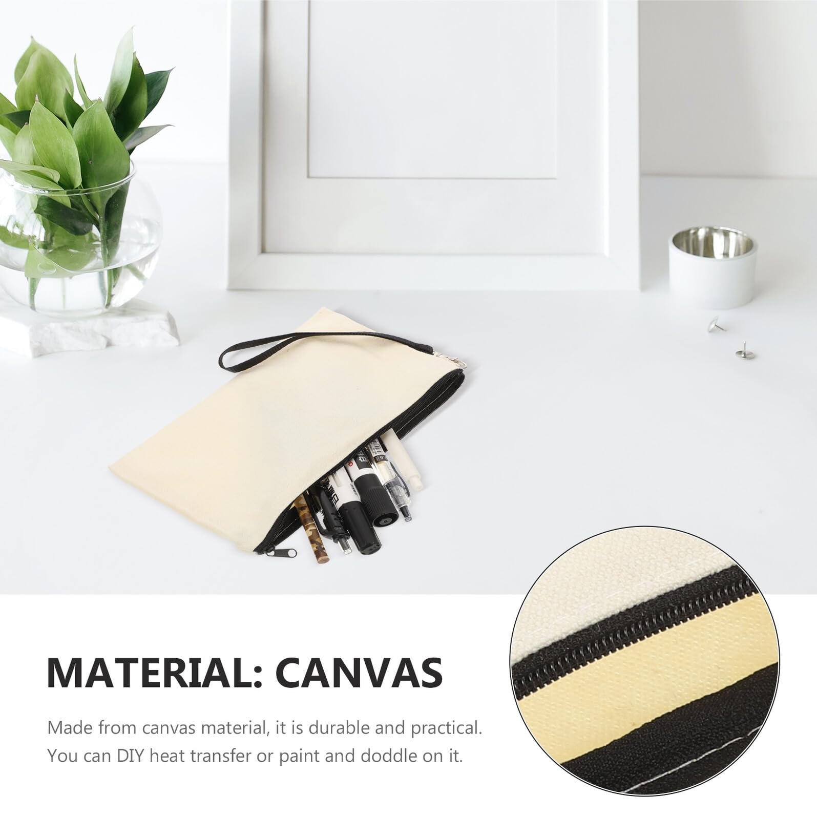 Hohopeti Borsa Per Cosmetici Da Viaggio Cerniera 10 Pezzi Astuccio Per Trucchi a Sublimazione in Tela Piccola Portatile Per Accessori Toeletta e Matite