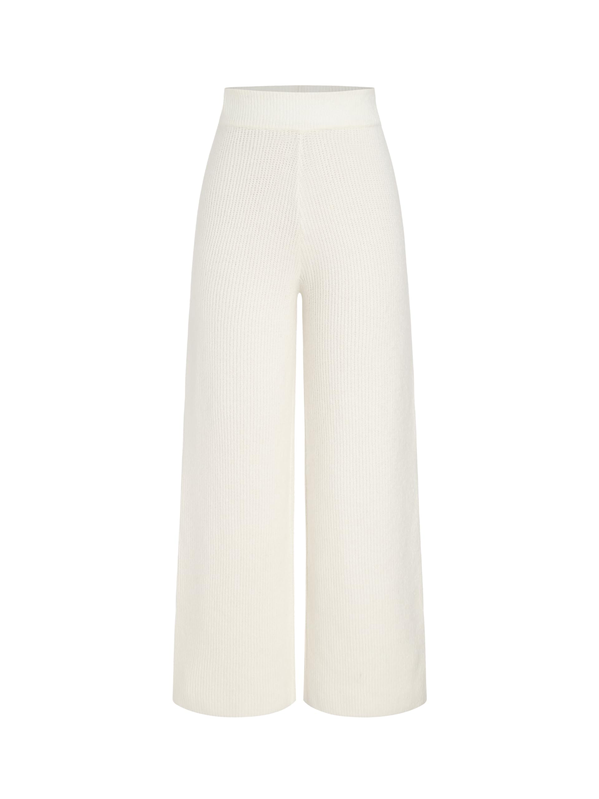 CIDER Lounge Pants Women Wide Leg Mid Waist Ribbed Knit Pants Casual Solid Warm Wool-Blend Sweatpants Fall Winter