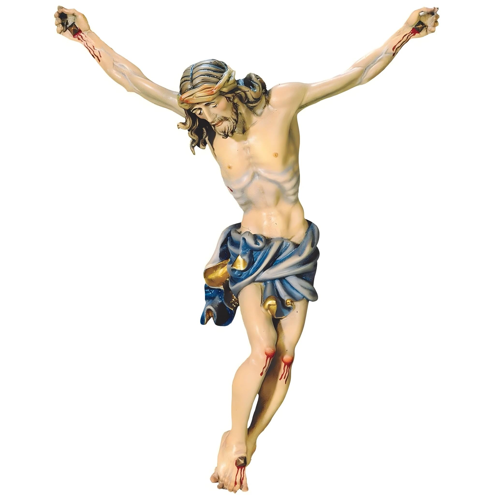 Dolfi | Barokowe ciało Chrystusa Jezusa 28 cm | Ręcznie malowane drewno w Val Gardena | Religijny