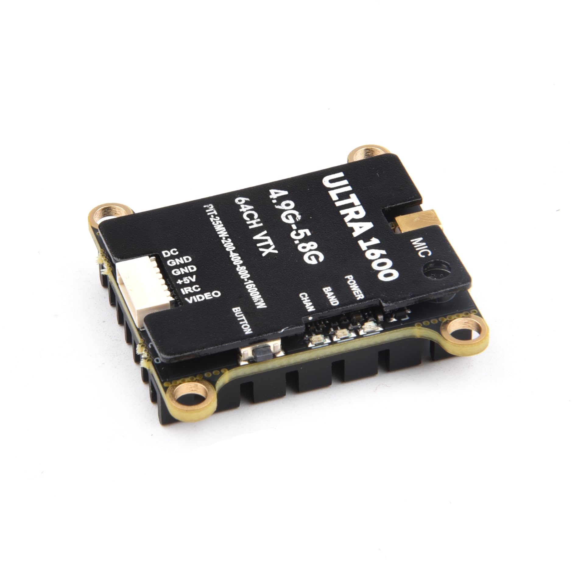 per trasmettitore Video FPV 4.9G-5.8G 64CH 1.6W VTX 25mW/200mW/400mW/800mW/1600mW Regolabile 7-26V per Drone da Corsa a Lungo Raggio RC