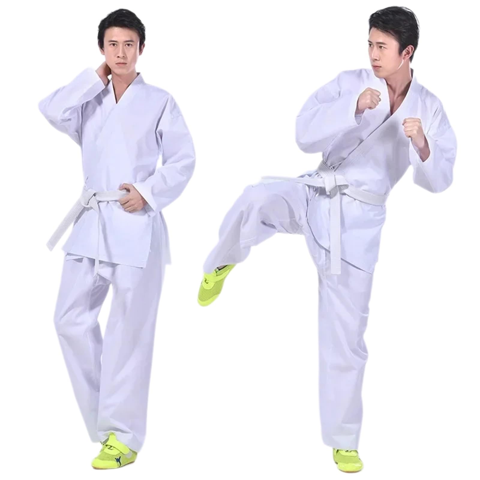 Traje De Judo Trajes de Judo, Uniforme de Karate Gi, Cinturilla elástica for Entrenamiento Deportivo, Gimnasio con cinturón Blanco(120cm)