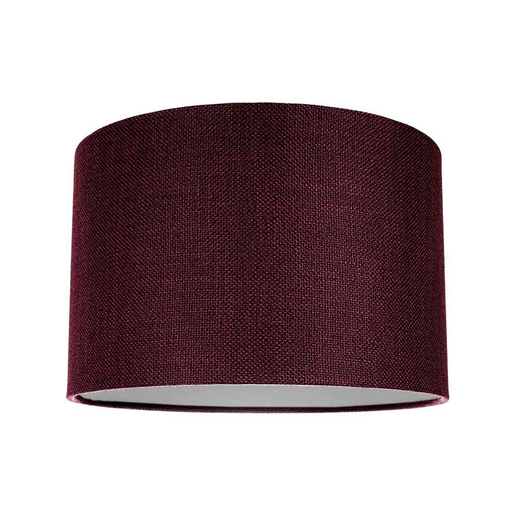 Contemporary and Sleek 12 Inch Rustic Orange Linen Fabric Drum Lamp Shade 60w Maximum | 30cm Diameter | for Table Lamp or Pendant by Happy Homewares — view 28