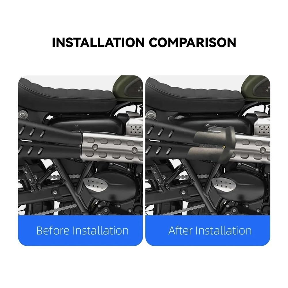 per Scrambler 1200 Moto Posteriore Curvo Tubo di Scarico Marmitta Protezione Calore Copertura Accessori
