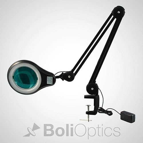 Miniatura 8 de ESD Safe (lente de cristal) lámpara de aumento LED profesional con abrazadera (5 dioptrías, aumento de 2.25X) luz de trabajo regulable, luz diurna,