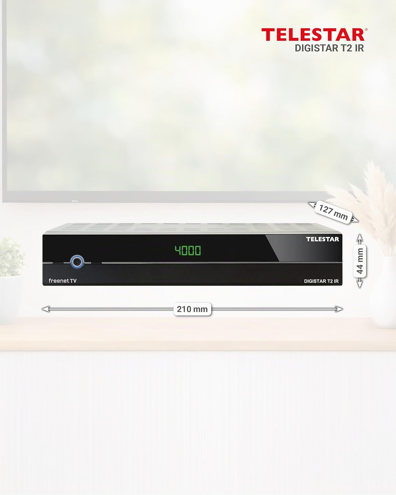 TELESTAR DIGISTAR T2 IR – Receptor TDT & DVB-C | Para TV terrestre y cable, carcasa metálica, reproductor multimedia USB