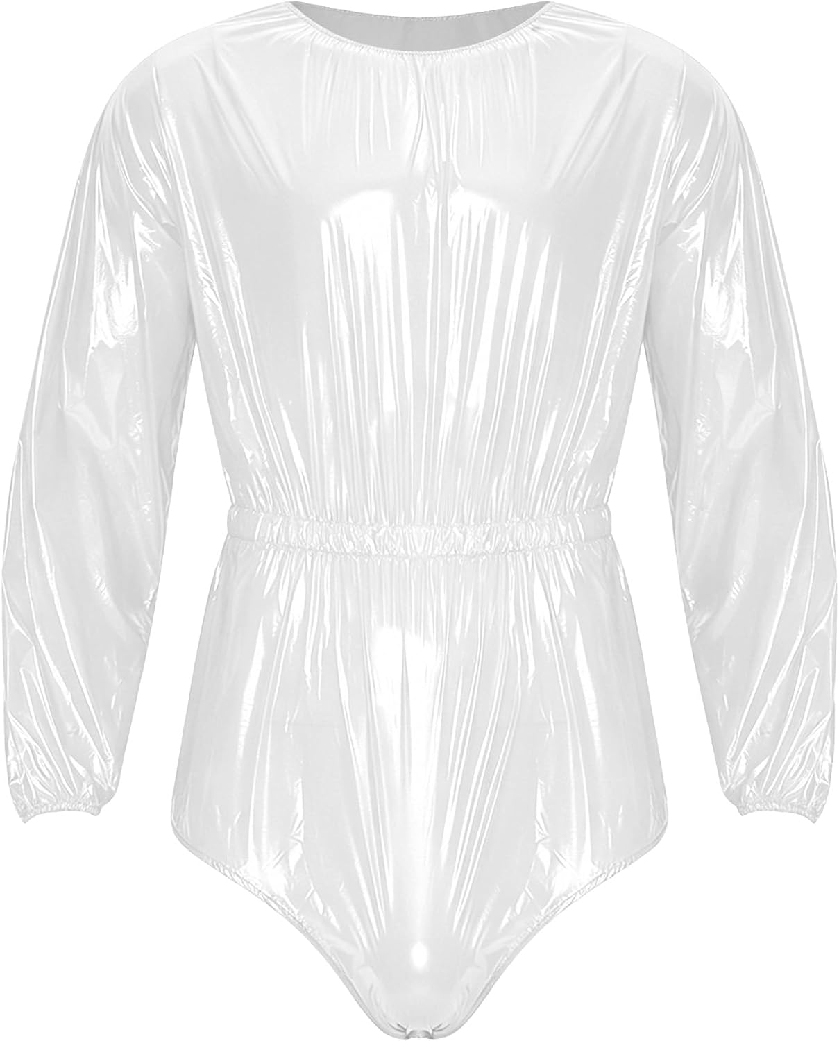 Men Bodysuit Crew Neck Night Club Diaper Coveralls | Waterproof Bodysuit,Leakproof,Incontinence Leotard,Lightweight Adjustable Fit,Elastic Waist,Sissy Pvc Panties,Nightwear