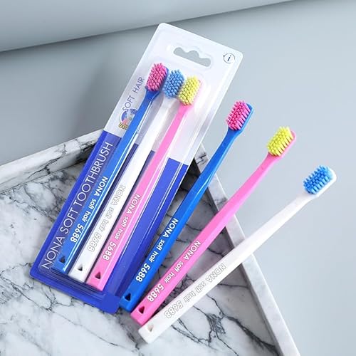 Vonmerie 3 Stück Zahnbürste Set Ultra Soft Handzahnbürste für Erwachsene mit super weichen Borsten (blau/weiß/rosa) Vonmerie 3 Stück Zahnbürste Set Ultra Soft Handzahnbürste für Erwachsene mit super weichen Borsten (blau/weiß/rosa)