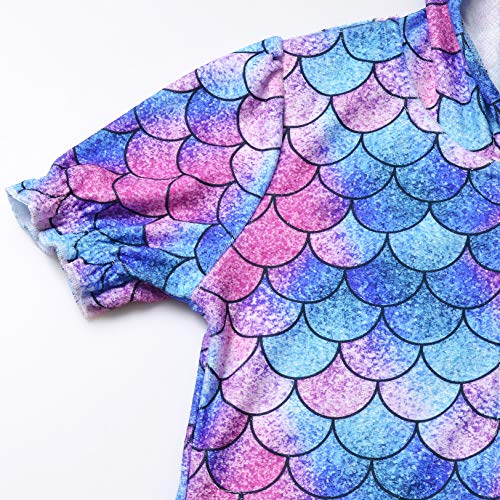 Image of QPANCY Girls Long Sleeve Dresses Unicorn Mermaid Cat Swing Fall Winter Clothes