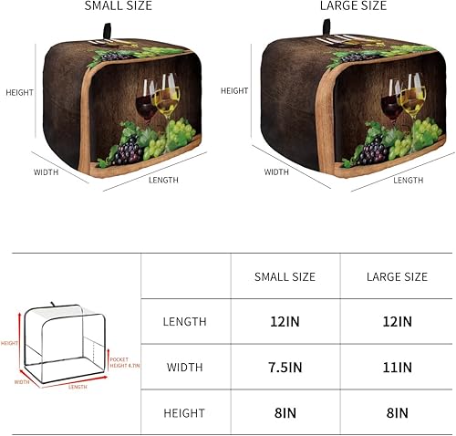 Miniatura 3 de Fundas para tostadoras de 2 rebanadas para hacer pan de vino tinto, cubierta de granja de uva, fruta, madera, utensilios de cocina, para hornear,