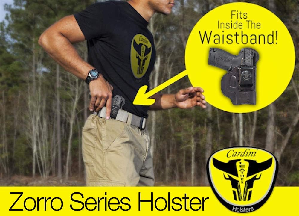 Cardini Leather Premium IWB Holster - Glock 26, 27 & Sig P365XL, Taurus G3C & Walther P99