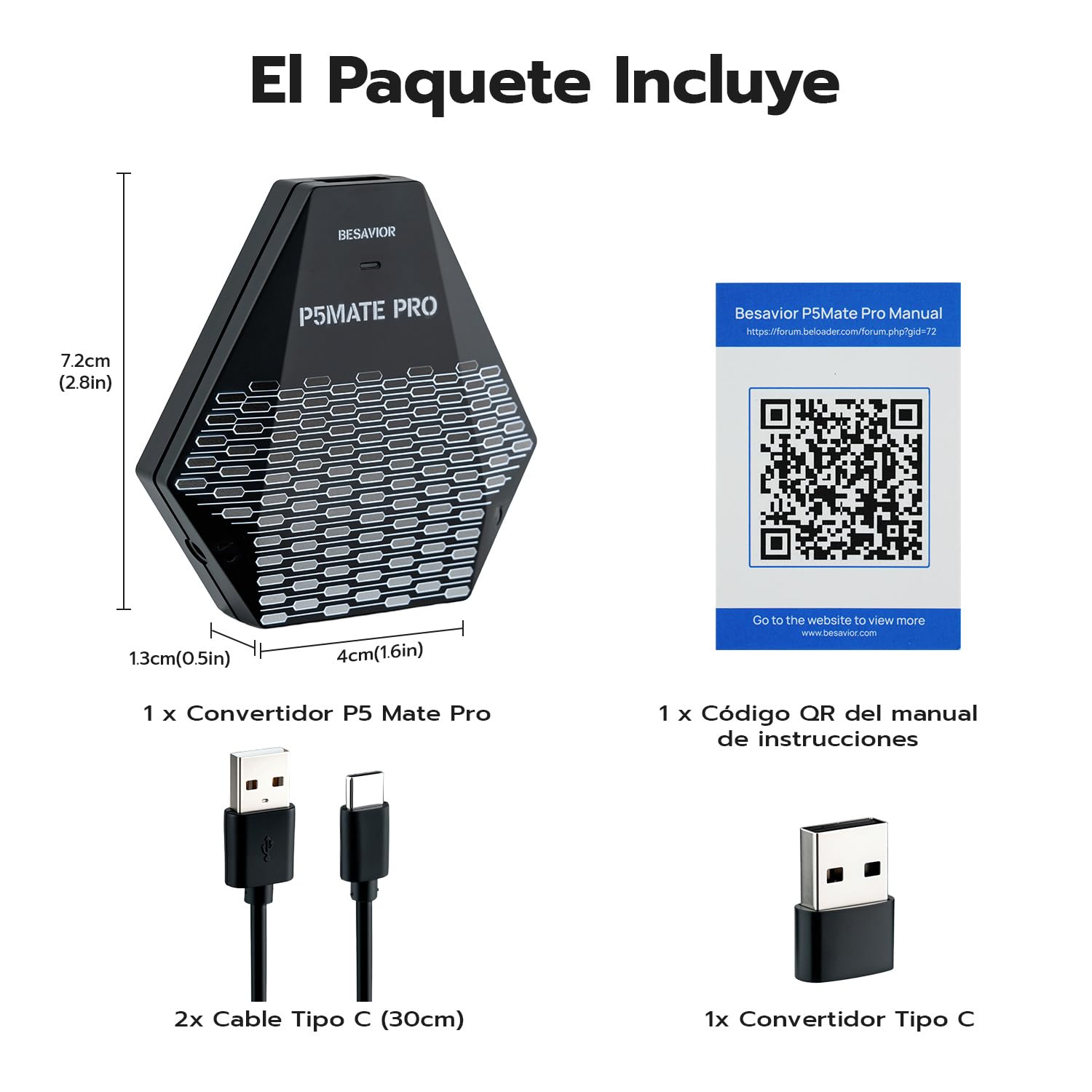 Mcbazel Besavior P5 Mate Pro - Adaptador USB para PS5 Todas Las Versiones, Convertidor de Juegos para PS5/PRO/SLIM, Accesorio Inalámbrico Compatible con Varios Periféricos de Juegos, Baja Latencia