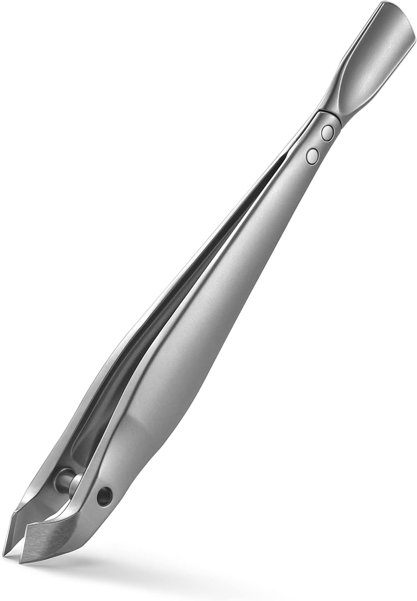 Professional Cuticle Clippers For Nails – Razor Sharp Trimmer Tool 2 In 1 With Pouch, Slim Portable Fingernails & Toenails (Silver)