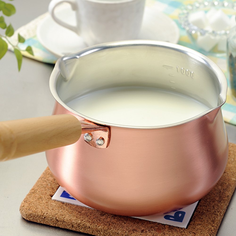 蔓草＊ムヴィエールミルクパン フランス銅製片手鍋 約18cm ポエロン 蔓草様専用＊ムヴィエールミルクパン フランス銅製片手鍋 約18cm