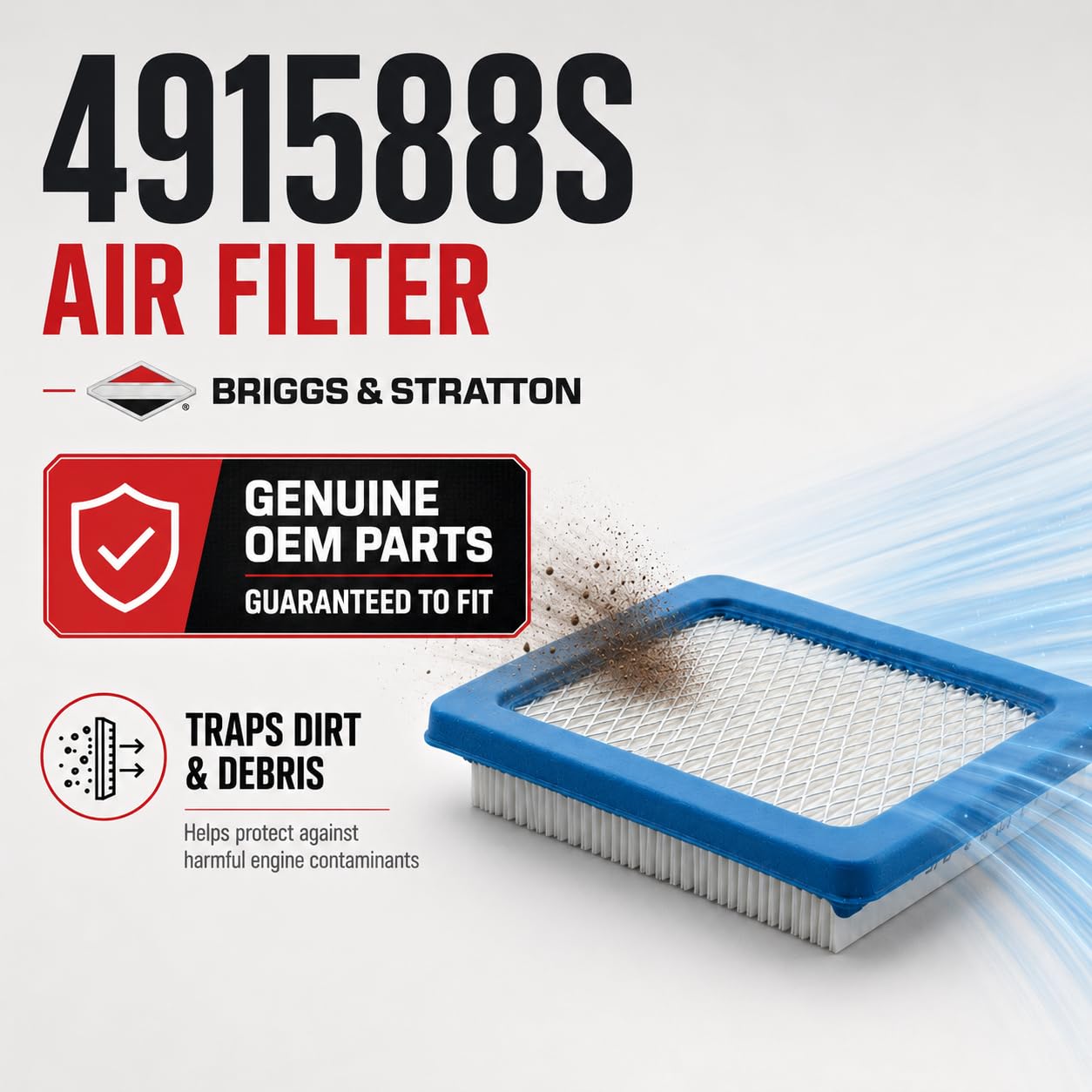 Briggs & Stratton 491588S Genuine Flat Air Filter — Amazon image 3
