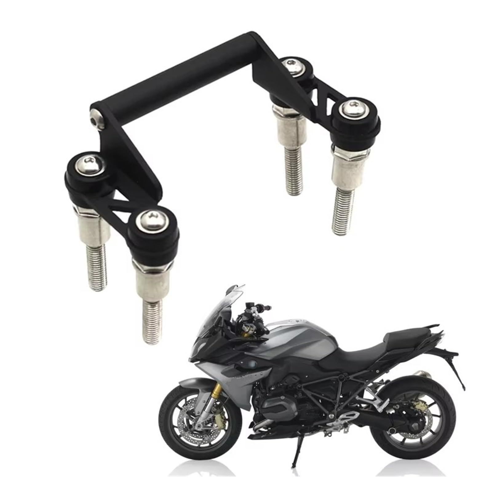 Support Téléphone Moto pour BMW pour R1200RS pour R1200R pour F850GS Toutes années Support Navigation pour téléphone Portable pour Guidon Moto GPS Navigation Support(22mm Black)