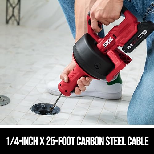 Miniatura 7 de SKIL Kit limpiador de drenaje Power Snake que incluye batería de litio de 20 V 2.0 Ah y cargador de 20 V - AU0225D-12