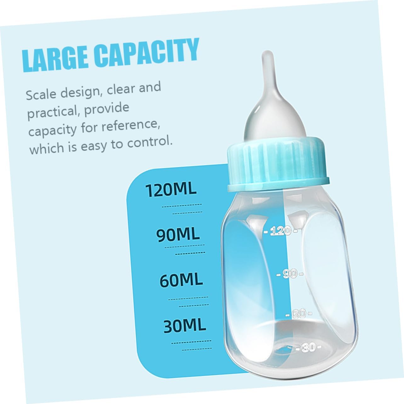 COLLBATH 2pcs Kitten Feeding Bottles Plastic Cat Feeder Small Pet Nursing Bottles