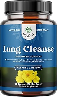 Lung Detox Mullein Leaf Capsules - Purifying Mullein Lung Cleanse Complex with NAC Quercetin & Cordyceps Extracts - Mullein Leaf Herb Respiratory Supplement for Sinus Immunity & Breathing Support