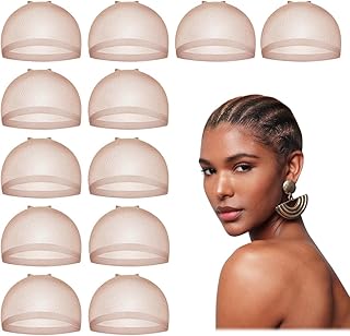 Dreamlover HD Wig Cap to Hold Wig in Place, Bald Cap for Wigs, Invisible HD Wig Cap for Lace Front Wig, HD Dark Brown Wig Cap, 12 Pieces
