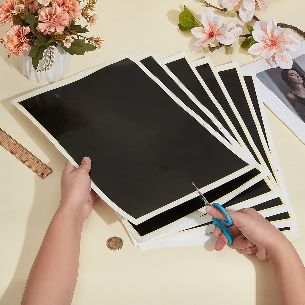BENECREAT 6Pcs Black Laser Engraving Marking Color Paper, 15.3x10.6 Inch Laser Engraving Paper for Ceramics Glass Metal Cutting