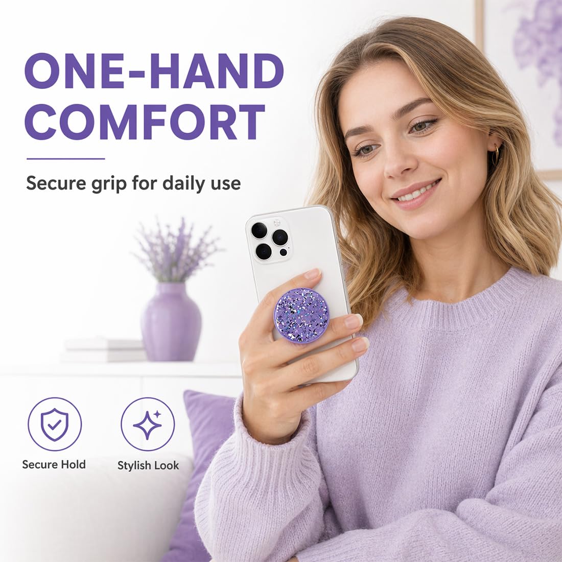2 Pezzi Supporto e Impugnatura Estensibile Realizzati, Supporto Universale per Telefono con Grip Estendibile, Gommapiuma Adesiva Forte, Per Auto, Scrivania, Casa, Viaggi e Uso Quotidiano