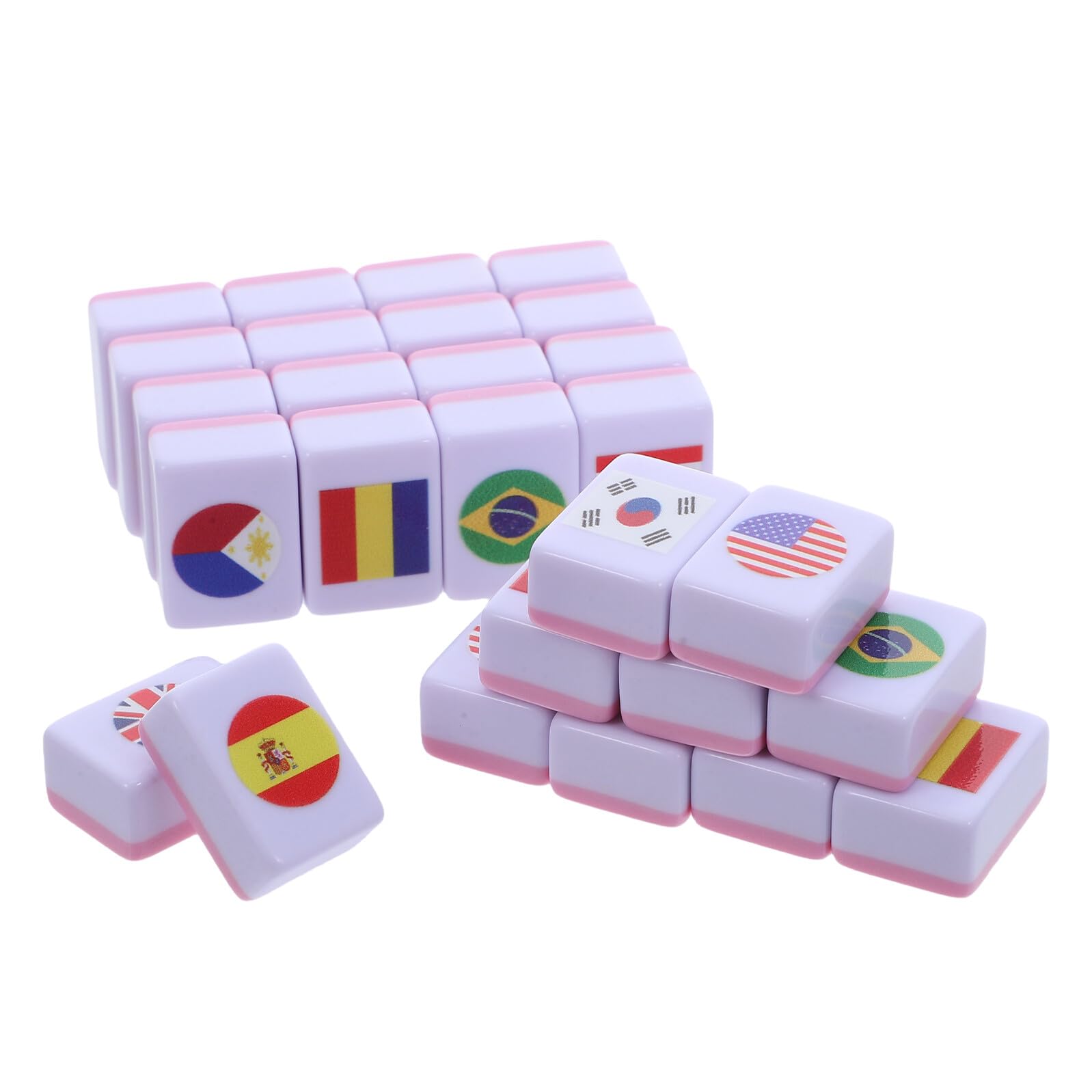 minkissy 64-Elementowa Gra Planszowa Mahjong Z Flagą Narodową Małe Gry Planszowe Dopasowywanie Kart Gra O Tematyce Podróżniczej Flaga Narodowa Mahjong Flagi Z Flagą
