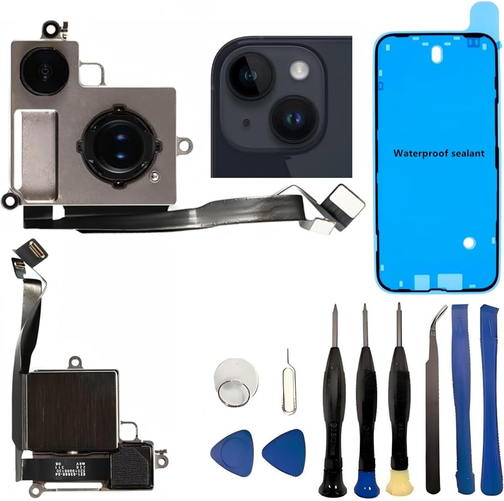 Original for iPhone 14 Plus Main Rear Camera Replacement OEM for iPhone 14 Plus Back Camera Replacement 12MP HD Video HDR Photo Lens Module Repair Tool Kit for A2632 A2885 A2886 A2887 A2888 A2896