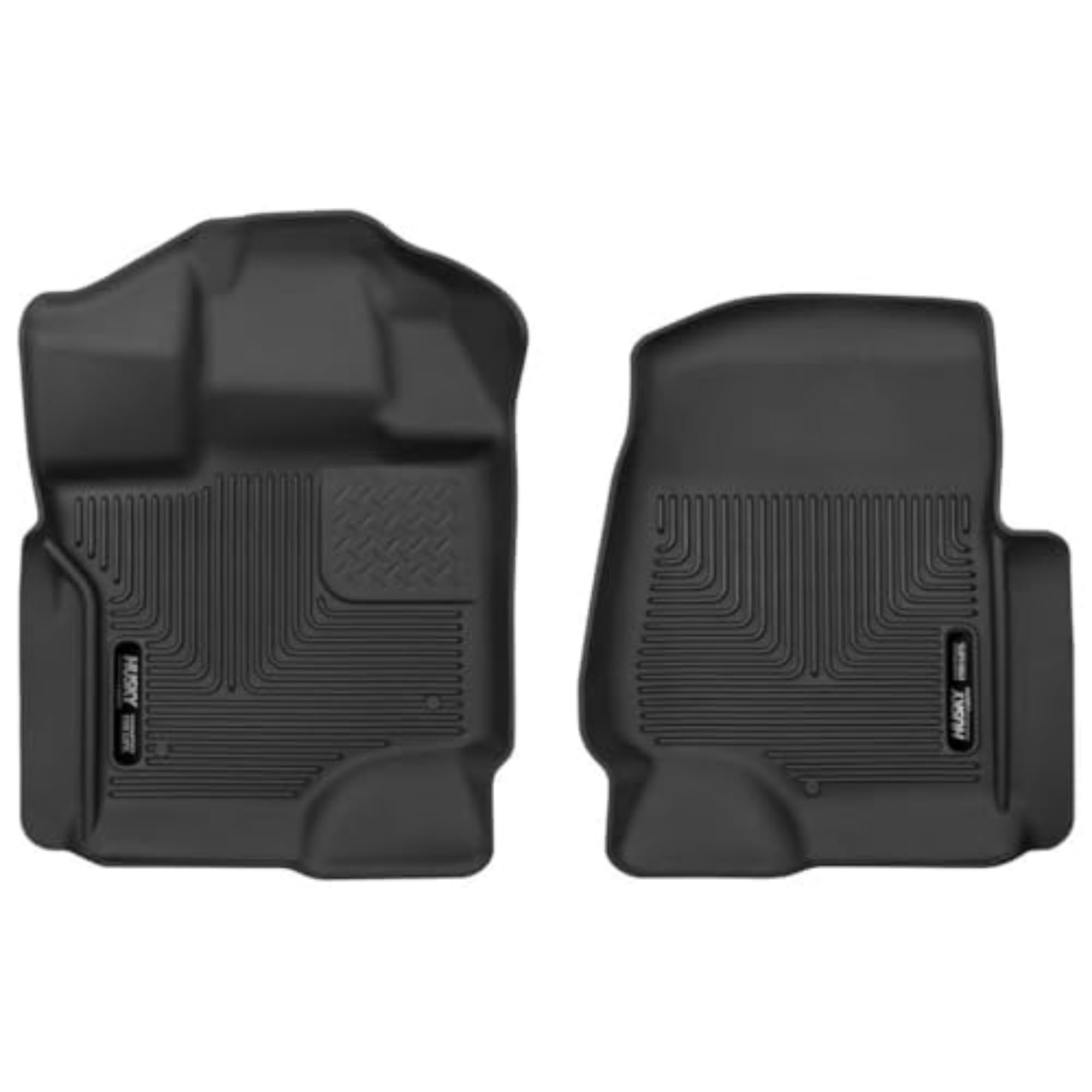 Husky Liners Weatherbeater Floor Mats | Fits 2017-2025 Ford F-250/F-350/F-450 SuperCrew Cab & SuperCab with Factory Carpet | Front Row, 2-pc Black - 13301