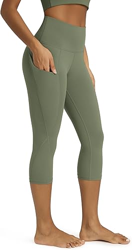 Miniatura 49 de ODODOS - Leggings tipo capri de mujer, no se traslucen y modelan el abdomen, con cintura alta y bolsillos; para hacer yoga, atletismo, ejercicio