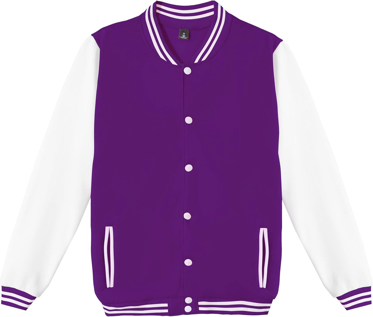 Mowbeat Women Baseball Jacket Varsity Uniform Unisex Adult Long Sleeve Casual Loose Cardigan Men's Track Jacket