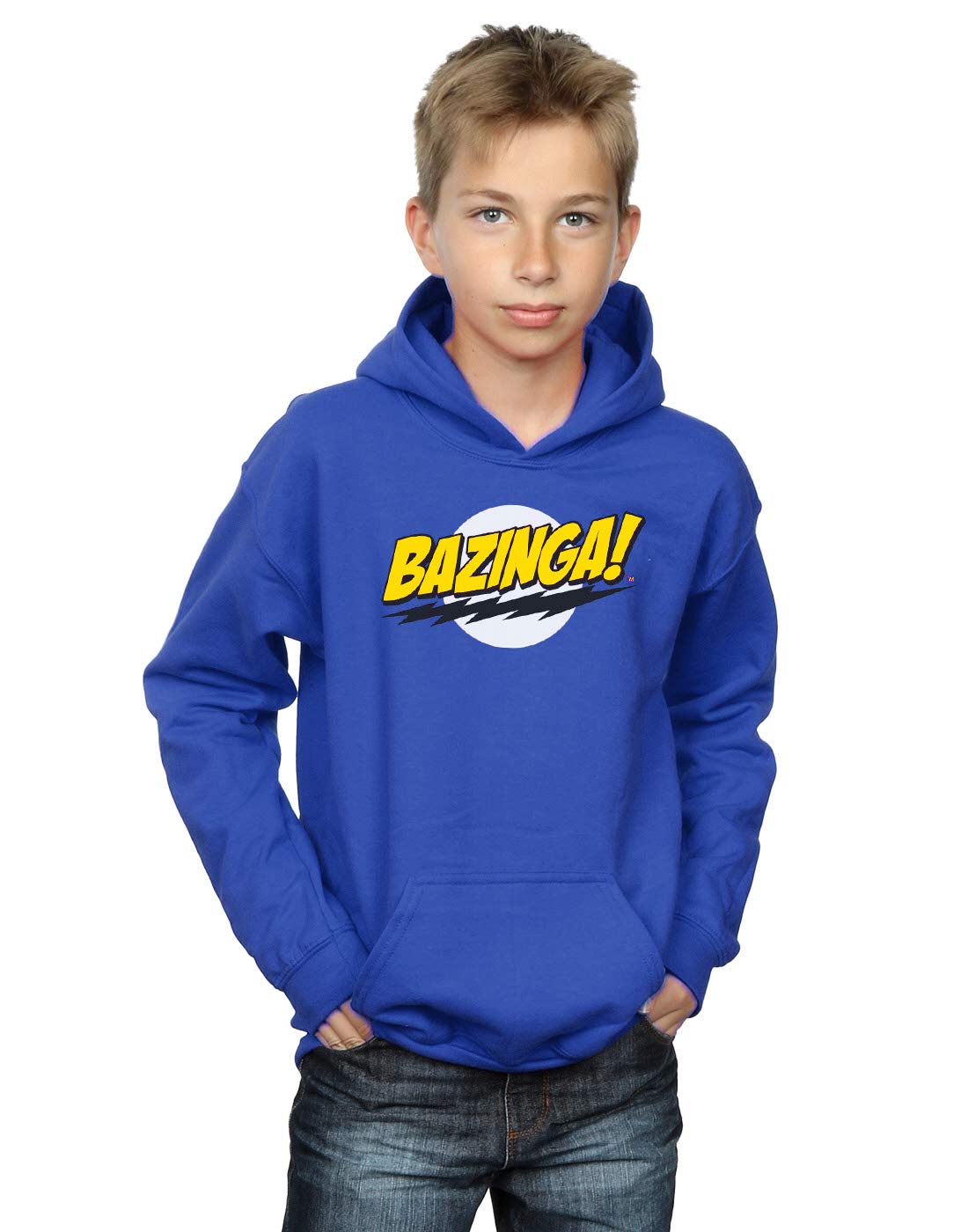 Absolute Cult The Big Bang Theory Boys Sheldon Bazinga Hoodie Royal Blue 12-13 years