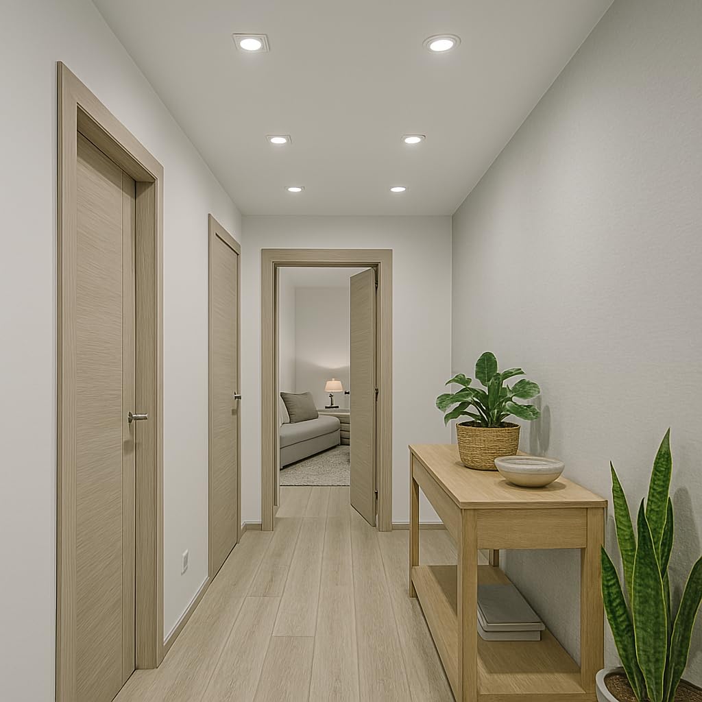 6er Set LED Einbaustrahler 12V – schwenkbar, 3W MR16, neutralweiß (4000k, 250 lm), inkl. Trafo & 120 cm AMP-Kabel, 55 mm Einbautiefe, für 65–75 mm Bohrloch, IP20 – für Decken im Wohnraum, Flur, Küche.