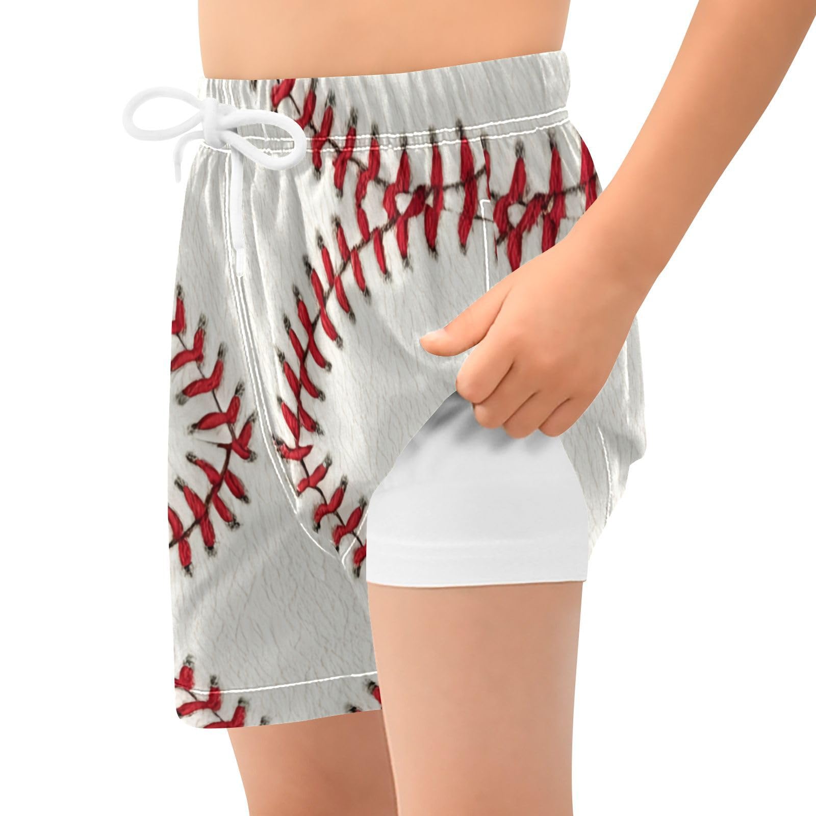 YANENDIE Boy Swim Trunks with Compression Liner Baseball Stitches Boys Swim Shorts Quick Dry Beach Shorts