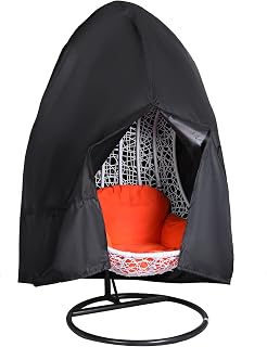 GARPROVM Patio Hanging Egg Chair Cover, 420D Oxford Fabric Egg Swing Chair Covers Waterproof Anti-dust,for Outdoor Rattan Wicker Swing Chair,Patio Cocoon Egg Chair,Garden Furniture Cover 190x115cm