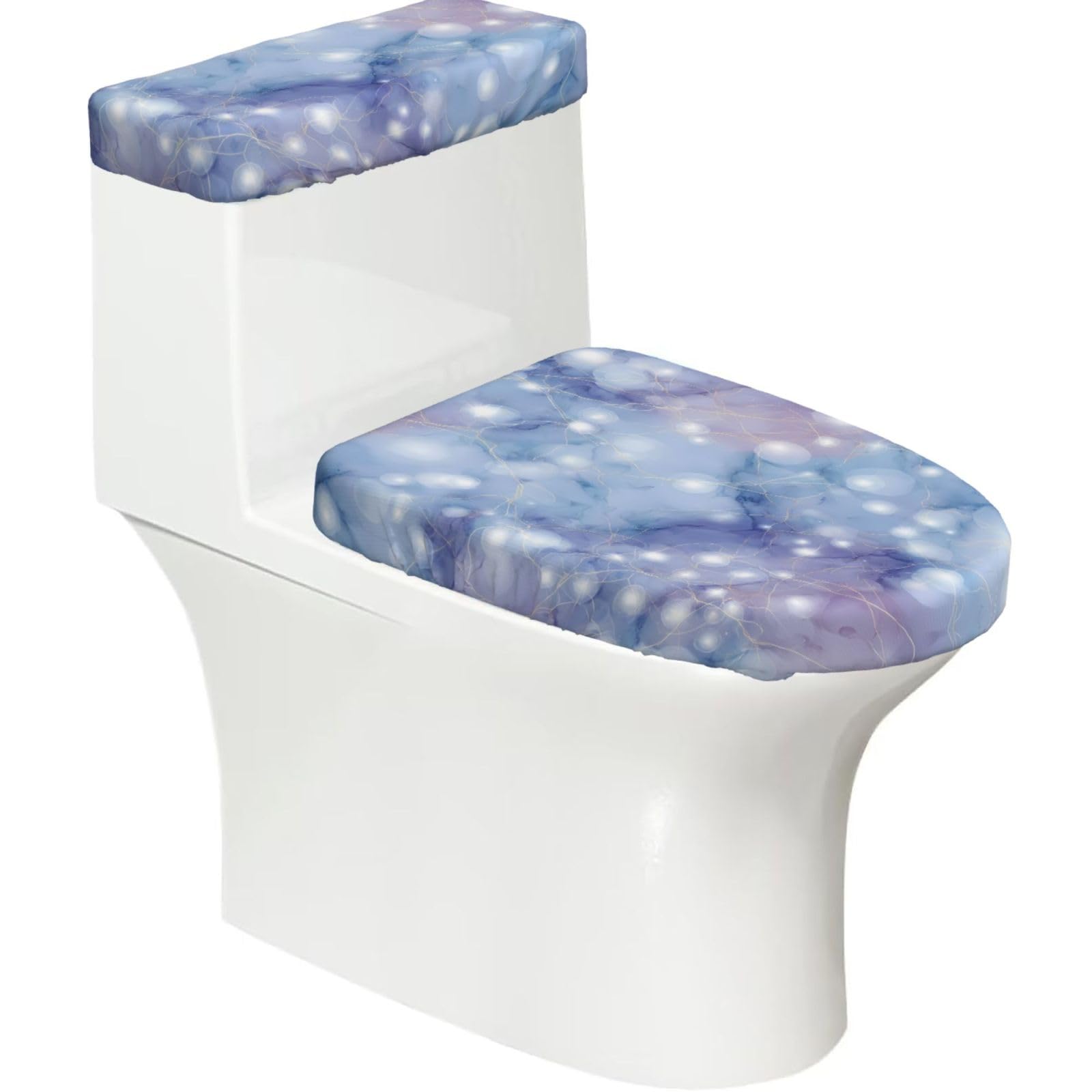 Mrowyc Black Blue-Purple Gradient Printed Toilet Seat Set - Set Of 2 - Universal Toilet Seat Cover - Housewarming Birthday Christmas Gift
