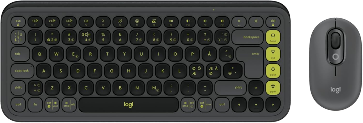Logitech POP ICON COMBO, Bluetooth keyboard and mouse combination, comfortable typing, programmable keys and buttons, silent clicks, Easy-Switch up to 3 devices - Graphite