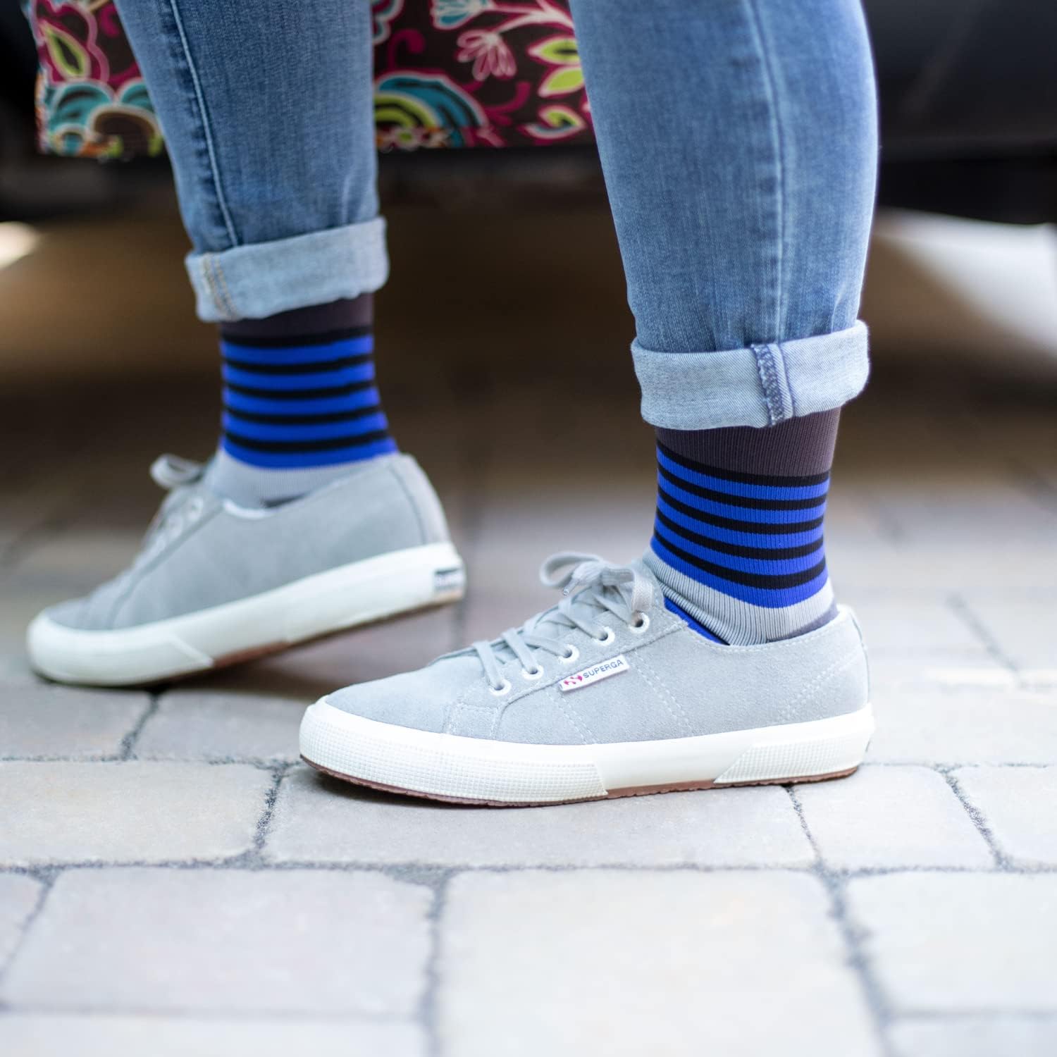 Rejuva Motley Stripe 20-30 mmHg Graduated Compression Socks for Men & Women