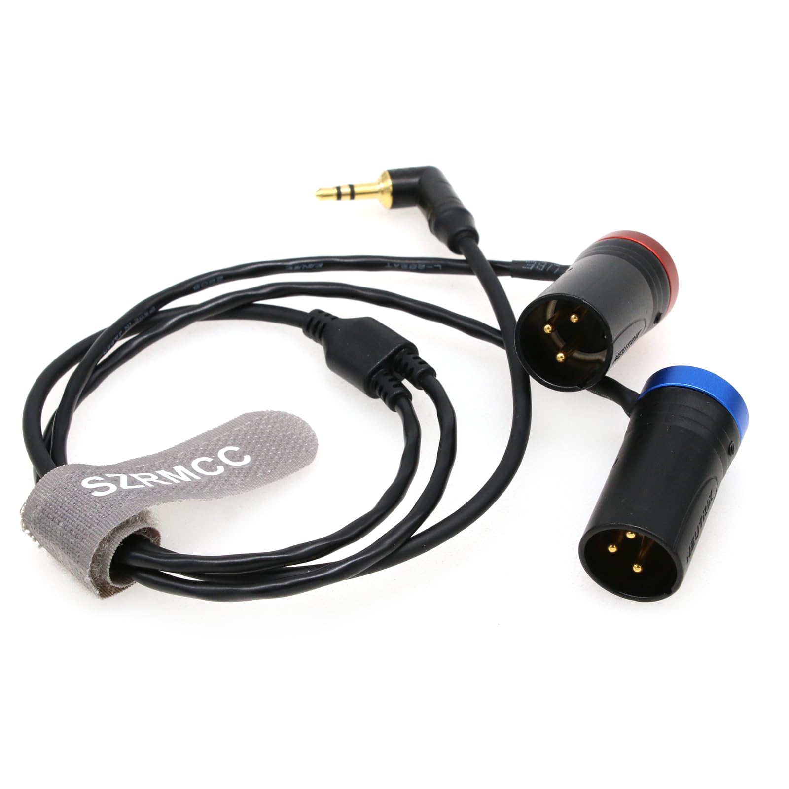 SZRMCC 3.5mm TRS rechtwinklig zu Dual XLR 3 Pin Male Low Profile XLR Audiokabel für Rode Wireless GO II zu 2-Kanal Empfänger, Soundgeräte, Zoom Video Kamera
