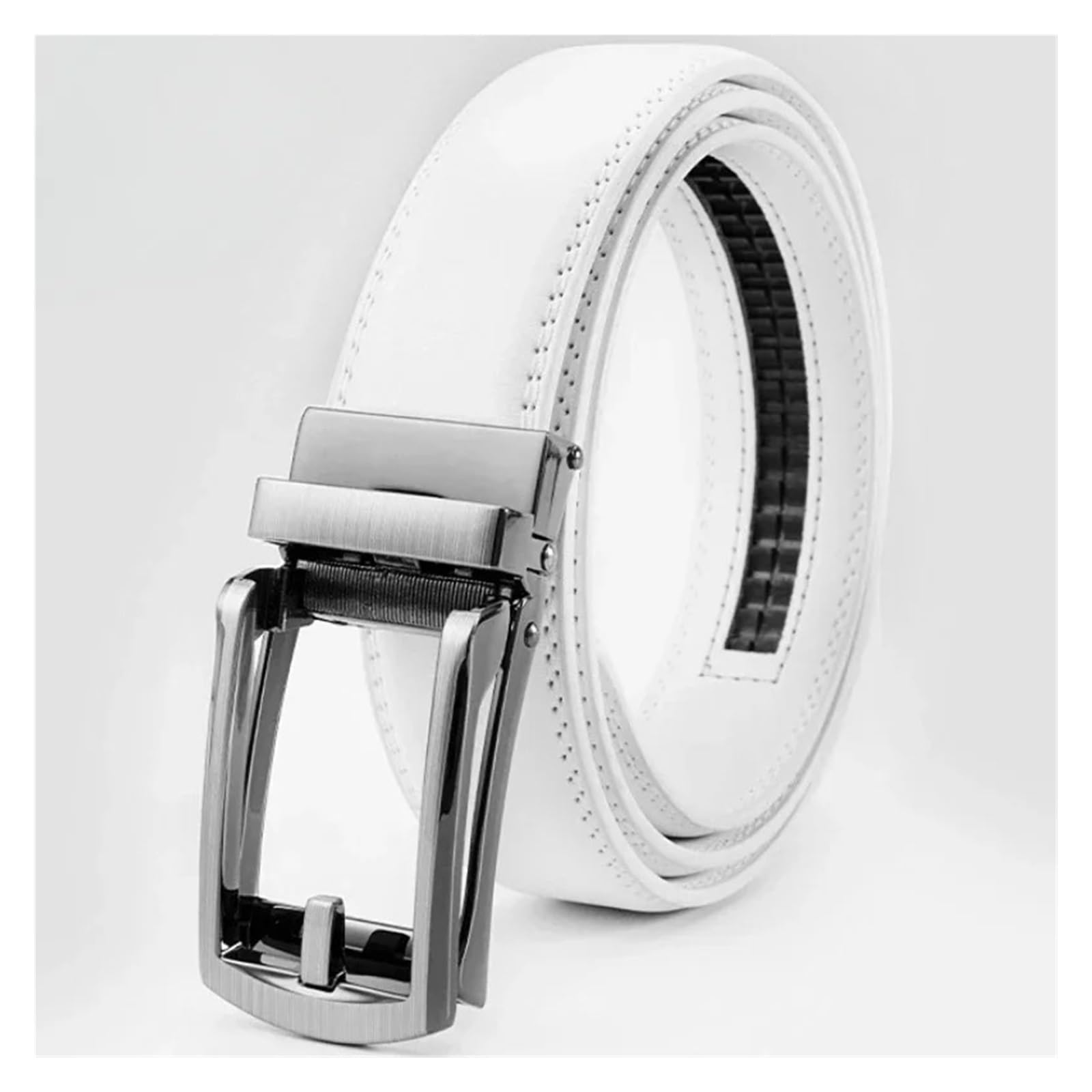Ceinture en cuir for homme et femme, 3,5 cm, avec boucle automatique alliage, style business classique unisexe, for jeans Pour Le Quotidien