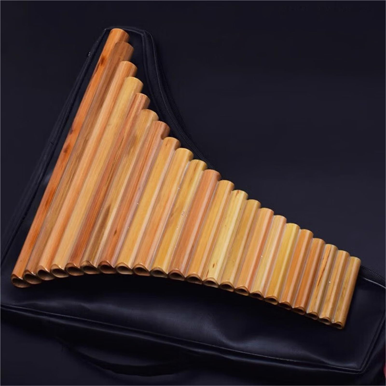 Pan Flute Instrument Bitter Bamboo Pan Flute Instrument 22 Pipe Beginner Adult Playing Pan Flute (left Hand Bass Long Pipe)(F)