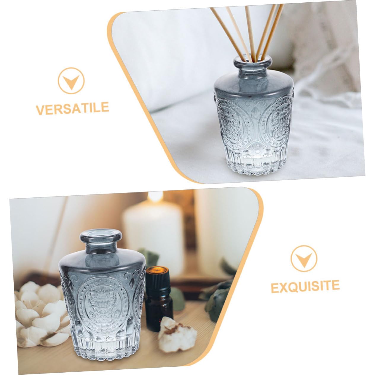 Cabilock Lot de 4 Diffuseurs de Parfum en Verre 130ml pour Maison, Diffusion Homogène des Arômes, Flacons Décoratifs Simples et Élégants pour Table