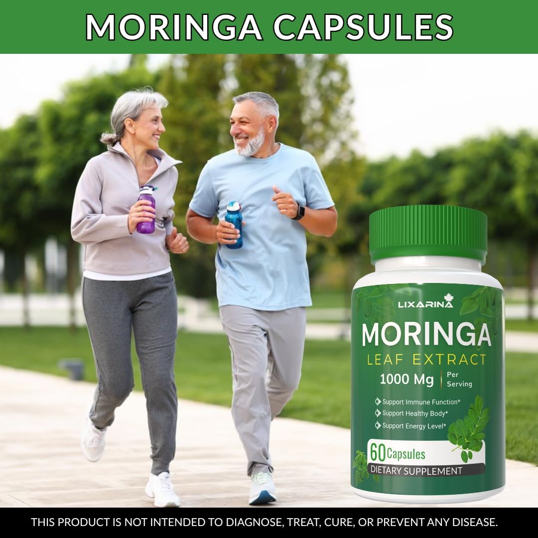 Moringa Capsules | Moringa Powder Organic | Moringa Supplement | Moringa Leaf Extract Powder | 1000MG Complete Green Superfood 60 Count (Pack-5)