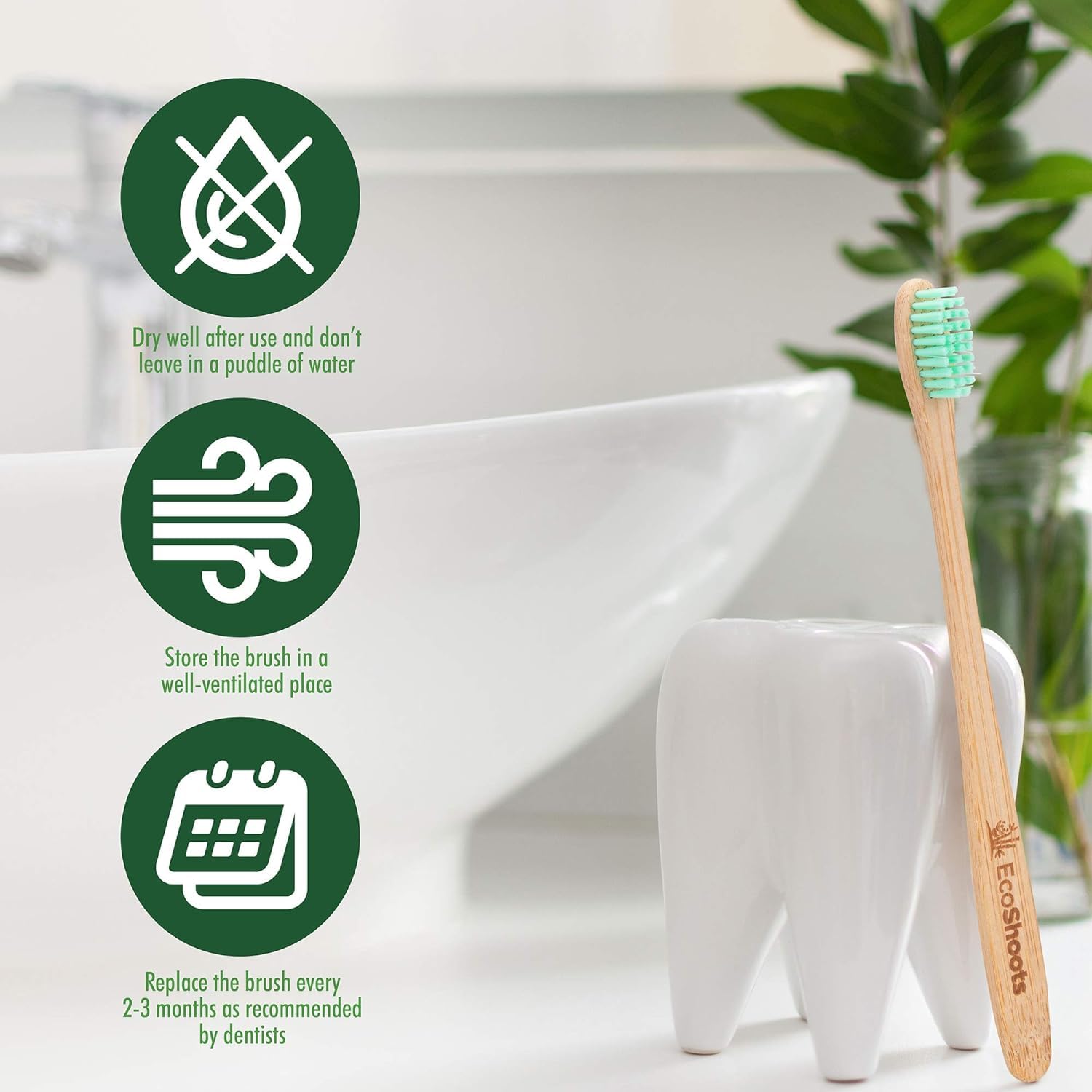 Adult Bamboo Toothbrushes with Medium Bristles - Pack of 10 - Eco Friendly & Biodegradable Handle Toothbrushes - All Natural Toothbrush - Plastic Free BPA Free Tooth Brushes