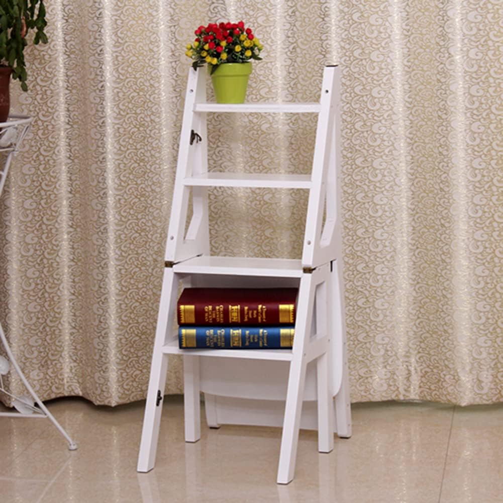 4 Step Stool for Kids Wooden Step Children's Stool with Handles for Bathroom, Kitchen, Bedroom, Toy Room and Living Room Maximum Load 150kg